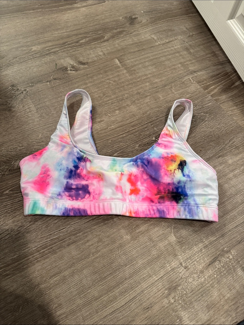 SHEIN  Tie-Dye Bikini Top in Pink, Purple, Blue